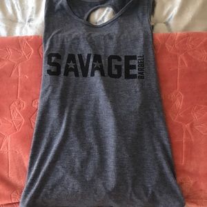 Savage Barbell crossback tank- size L